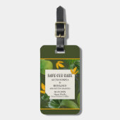 Save the Date Hochzeit tropischer Palmen Gepäckanhänger (Vorderseite vertikal)