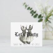 Save the Date, Hochzeit ungeschlagen, Party des la Ankündigungspostkarte (Stehend Vorderseite)