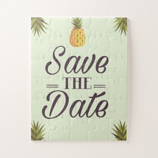 Save the Date Hochzeit Vintager Ananas Puzzle (Vertikal)