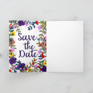 Save the Date Hochzeit Vintages Blumenriff