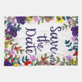 Save the Date Hochzeit Vintages Blumenriff Geschirrtuch (Horizontal)