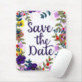 Save the Date Hochzeit Vintages Blumenriff Mousepad (Mit Mouse)