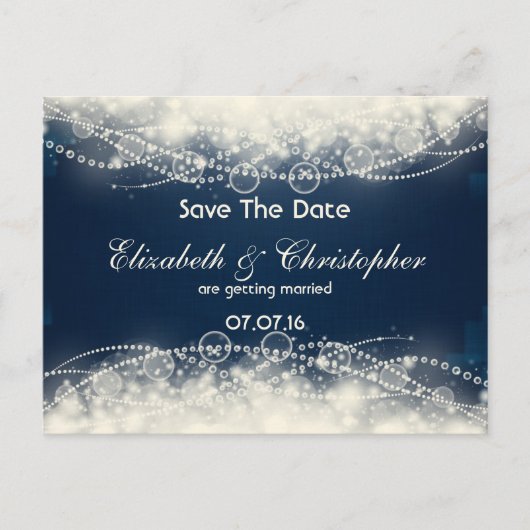 Save the Date Hochzeit von Lace und Pearls Ankündigungspostkarte (Vorderseite)