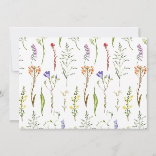 Save the Date Hochzeit Wildblume Blumengebäck Foto (Rückseite)