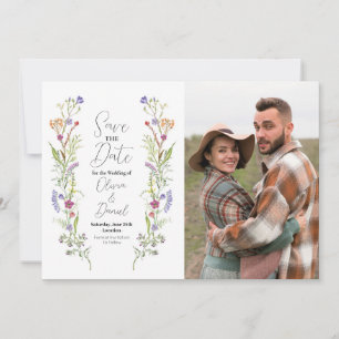 Save the Date Hochzeit Wildblume Blumengebäck Foto