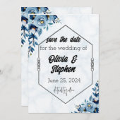 Save the Date - Hochzeiten/blaue Rose Einladung (Vorne/Hinten)