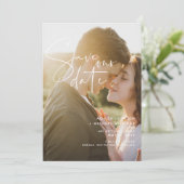 Save the Date Hochzeiten QR-Code Script 2 Foto (Stehend Vorderseite)