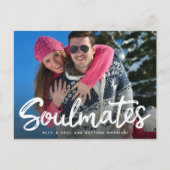 Save the Date Hochzeithandgeschriebene Script-Foto Postkarte (Vorderseite)