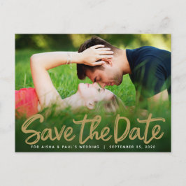 Save the Date Hochzeithandgeschriebene Script-Foto Postkarte