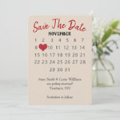 Save the Date Hochzeitkalender auf Embossed Muster Einladung (Stehend Vorderseite)