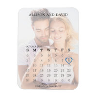 Save the Date Hochzeitkalender Foto 6 Reihen Blau
