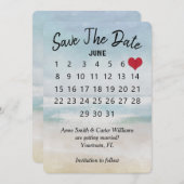 Save the Date Hochzeitkalender Ocean Beach Einladung (Vorne/Hinten)
