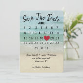 Save the Date Hochzeitkalender Ocean Beach Einladung (Stehend Vorderseite)