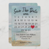 Save the Date Hochzeitkalender Strandfisch Einladung (Vorne/Hinten)