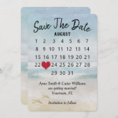 Save the Date Hochzeitkalender Strandfisch Einladung (Vorne/Hinten)