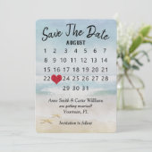 Save the Date Hochzeitkalender Strandfisch Einladung (Stehend Vorderseite)