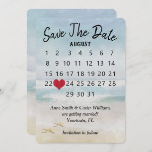 Save the Date Hochzeitkalender Strandfisch Einladung
