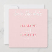 Save the Date Hochzeitkarte Rosa QR-Code (Vorderseite)