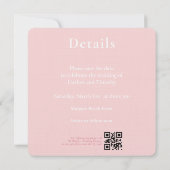 Save the Date Hochzeitkarte Rosa QR-Code (Rückseite)