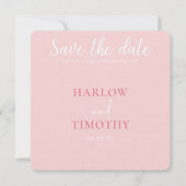 Save the Date Hochzeitkarte Rosa QR-Code (Vorderseite)