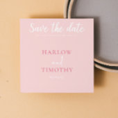 Save the Date Hochzeitkarte Rosa QR-Code