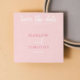 Save the Date Hochzeitkarte Rosa QR-Code