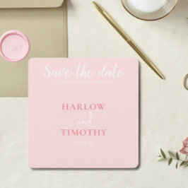 Save the Date Hochzeitkarte Rosa QR-Code
