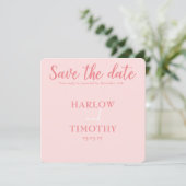 Save the Date Hochzeitkarte Rosa Rosa QR-Code (Stehend Vorderseite)