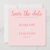 Save the Date Hochzeitkarte Rosa Rosa QR-Code (Vorderseite)