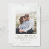 Save the Date Hochzeitliches Grünes Foto Einladung (Vorderseite)
