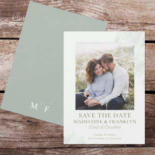 Save the Date Hochzeitliches Grünes Foto Einladung