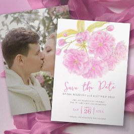 Save the Date Hochzeitrosa Blüte