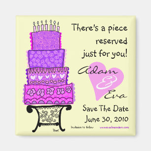 Save the Date Hochzeits-Kuchen-Magnet Magnet