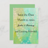 Save the Date Hochzeitsankündigung Aquamarin & grü Einladung (Vorne/Hinten)