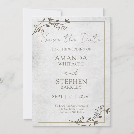 Save the Date Hochzeitsankündigung Einladung (Vorderseite)