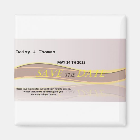 Save the Date Hochzeitsankündigung Magnet (Vorne)