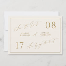 Save the Date Hochzeitsankündigung von Gold & Ivor