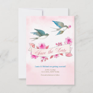Save the Date Hochzeitsankündigung von Schwalben