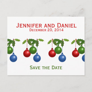 Save the Date Hochzeitsankündigungen Holly Balls Ankündigungspostkarte