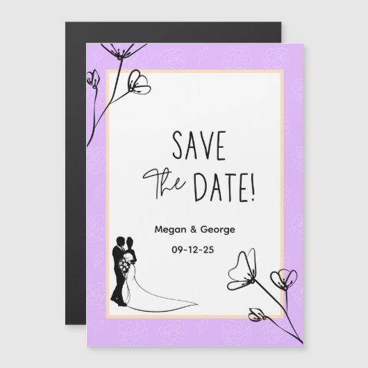 Save the Date Hochzeitsankündigungen Magneteinladung (Vorne/Hinten)