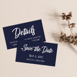 Save the Date & Hochzeitsdetails Beilagen über Mar Visitenkarte