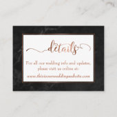 Save the Date/Hochzeitsdetails Kupfer, schwarzer M Visitenkarte (Rückseite)