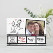 Save the Date Hochzeitseinladung Design. (Stehend Vorderseite)