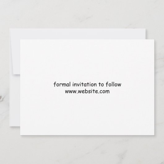 Save the Date Hochzeitseinladung Design. (Rückseite)