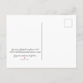 Save the Date, Hochzeitseinladung Design. Ankündigungspostkarte (Rückseite)