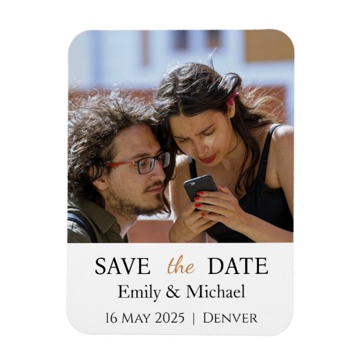 Save the Date Hochzeitseinladung Foto Magnet (Vertikal)