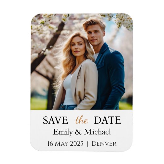 Save the Date Hochzeitseinladung Foto Magnet (Vertikal)