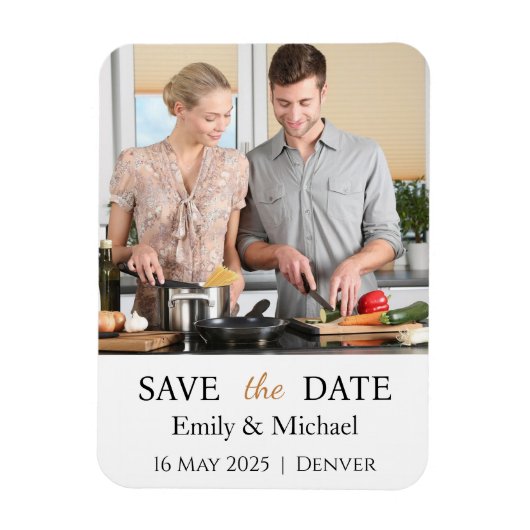 Save the Date Hochzeitseinladung Foto Magnet (Vertikal)
