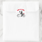 Save the Date, Hochzeitseinladung Tandemfahrrad Runder Aufkleber (Tasche)