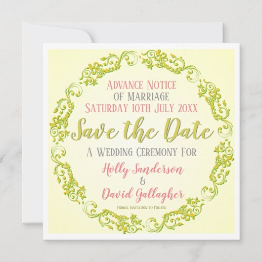 Save the Date Hochzeitseinladungen Rundschreiben Einladung (Vorderseite)